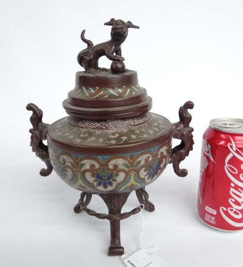 Asian bronze and cloisonne