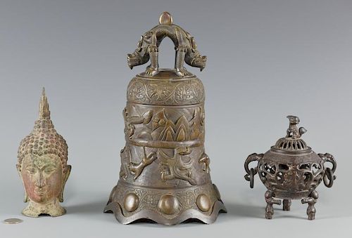 ASIAN BRONZE BELL, CENSER,