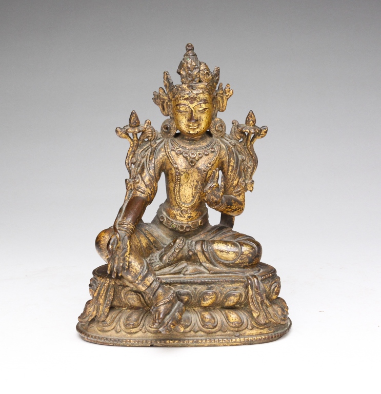 ASIAN BRONZE BODHISATTVA.