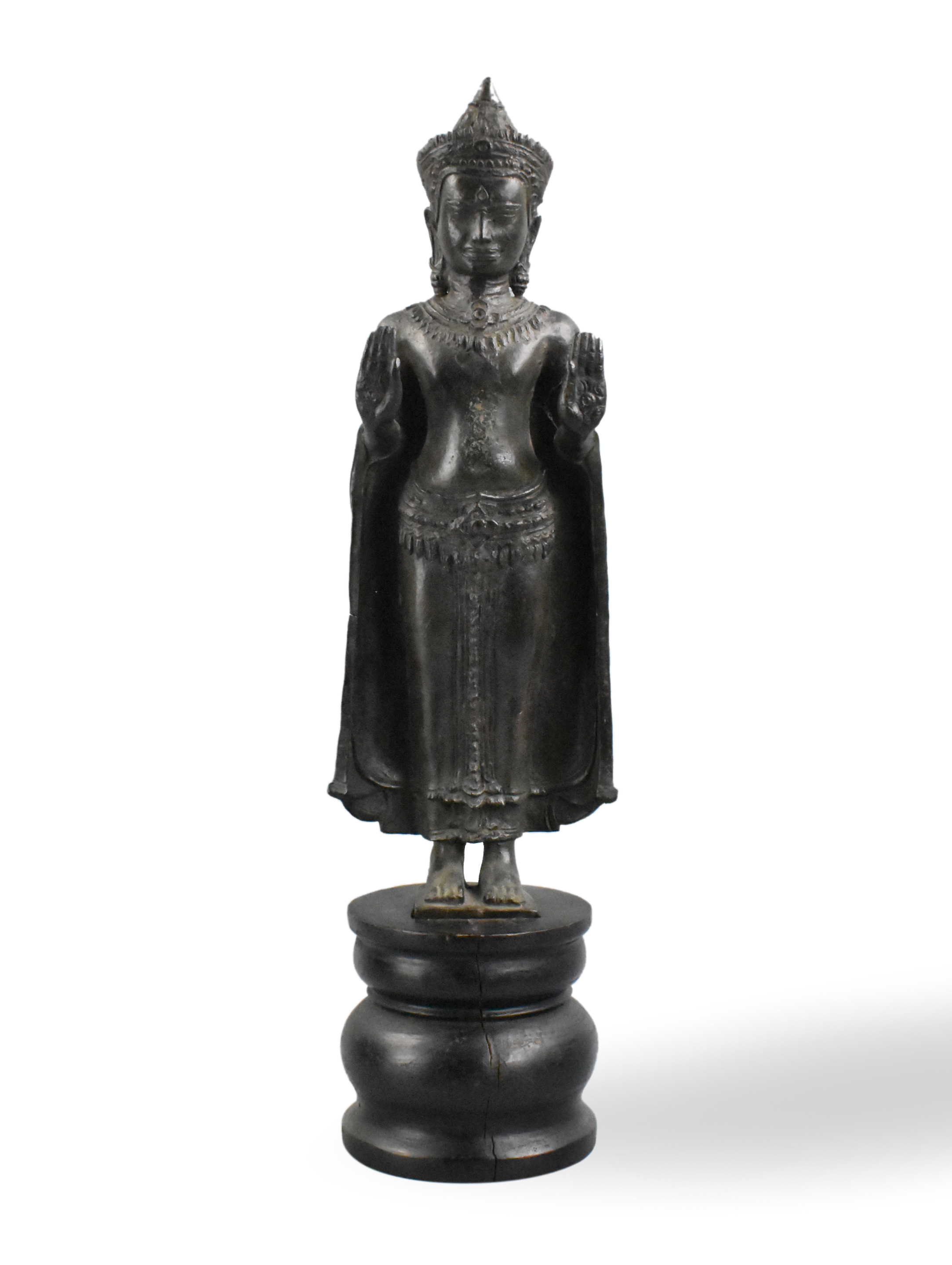 ASIAN BRONZE BUDDHA STATUE, 19TH C.