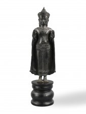 ASIAN BRONZE BUDDHA STATUE, 19