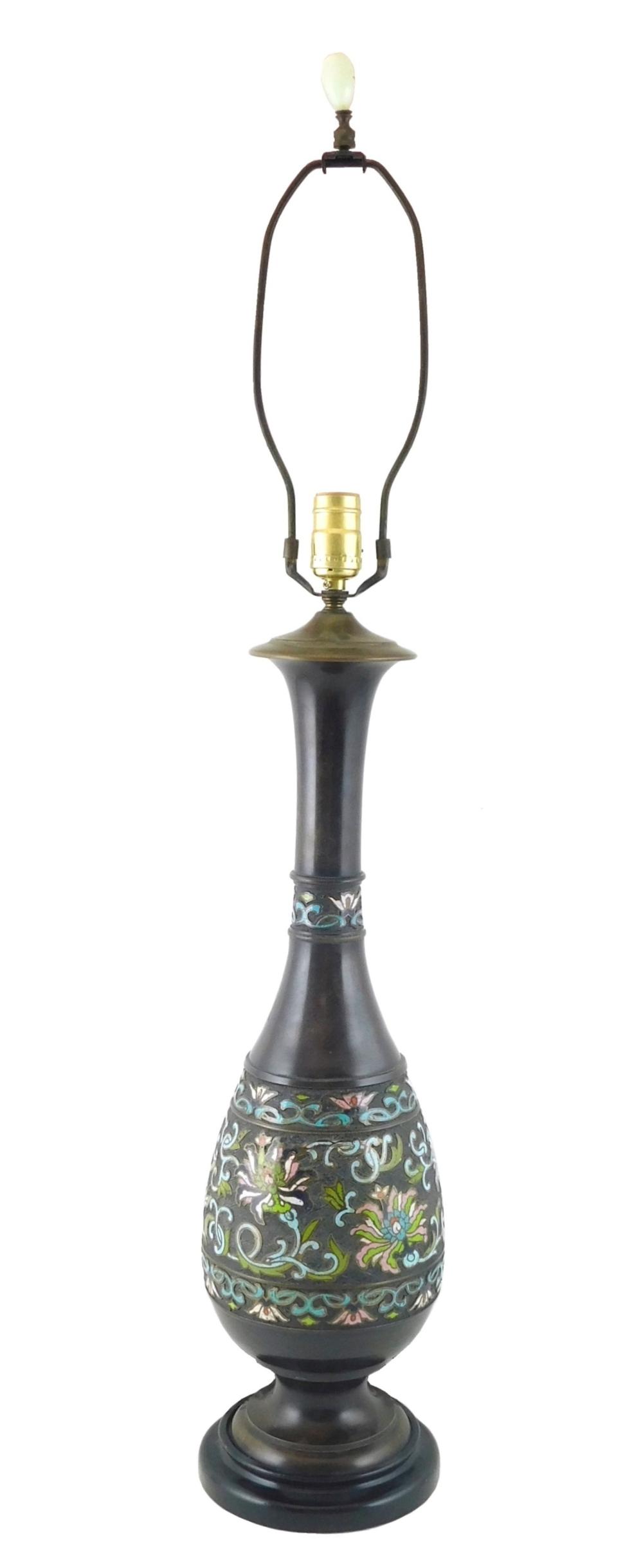 ASIAN: BRONZE CHAMPLEVE ENAMEL URN,