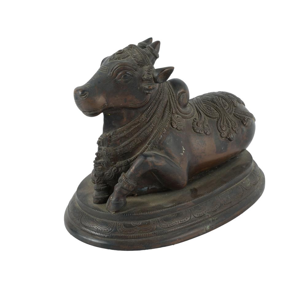 ASIAN BRONZE COW FIGUREunmarked;