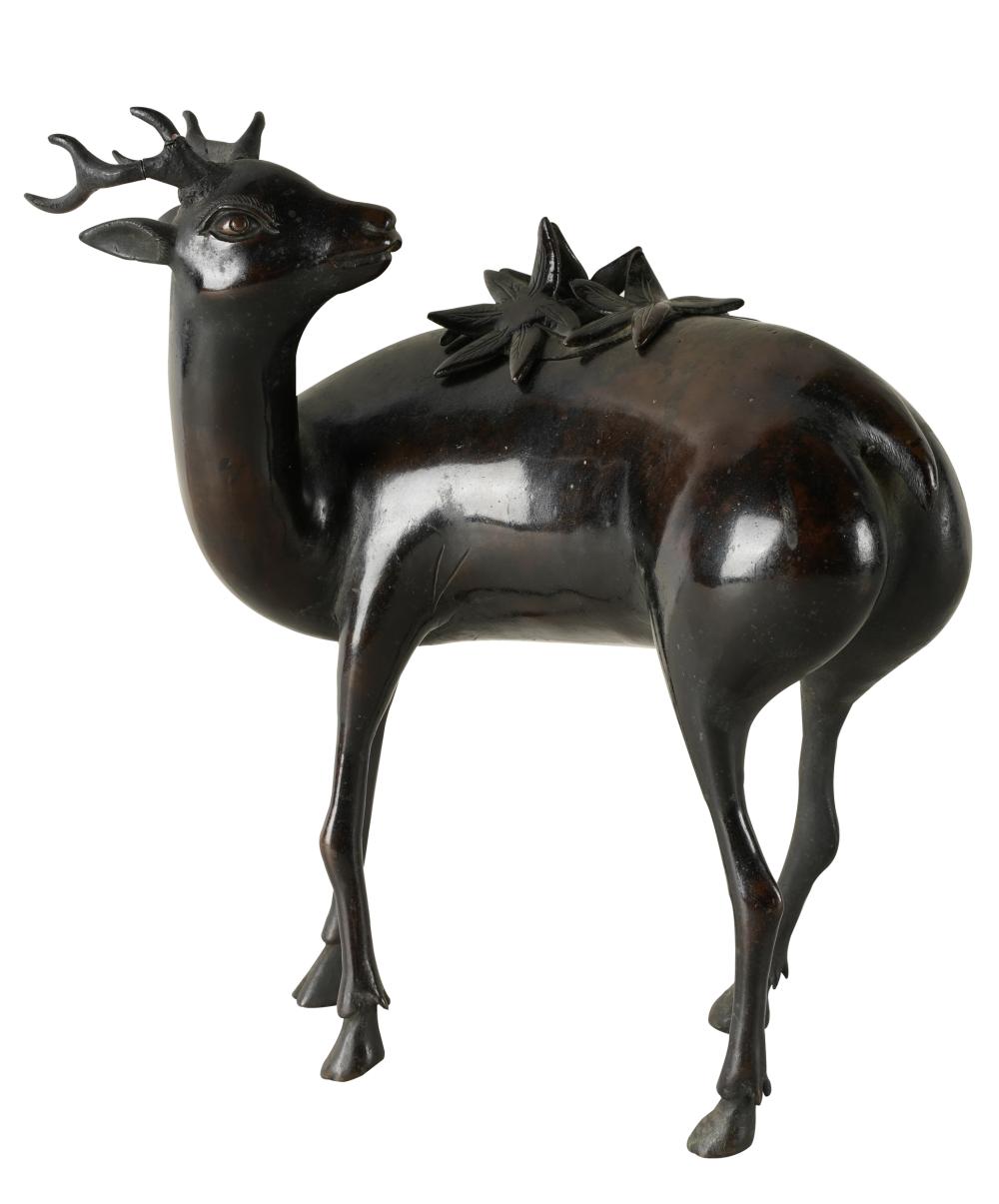 ASIAN BRONZE DEER-FORM CENSERwith