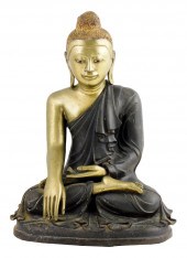 ASIAN: BRONZE FIGURE OF BUDDHA