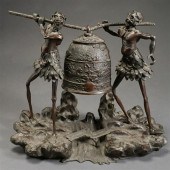 ASIAN BRONZE GROUP OF TWO MEN