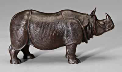 Asian bronze rhinoceros, model of