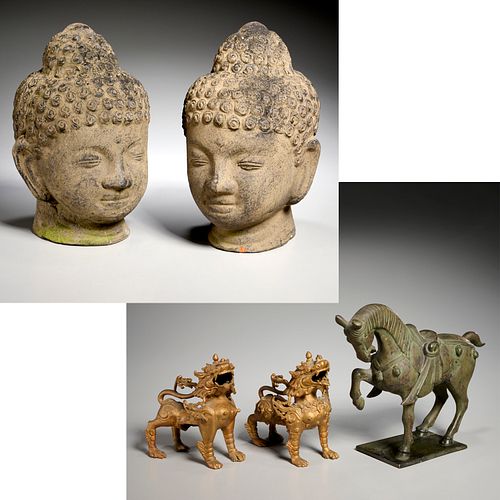 ASIAN BUDDHA HEADS &AMP; BRONZE