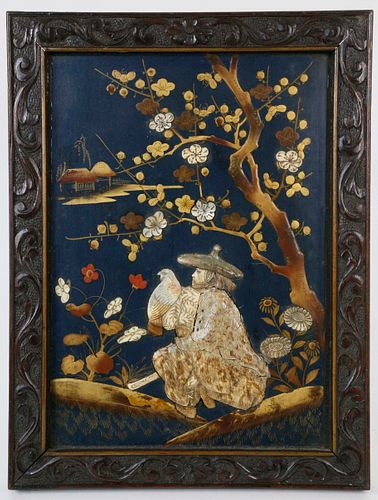 ASIAN CARVED AND PAINTED FALCONER