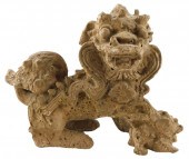ASIAN: CARVED FOO DOG, POSSIBL
