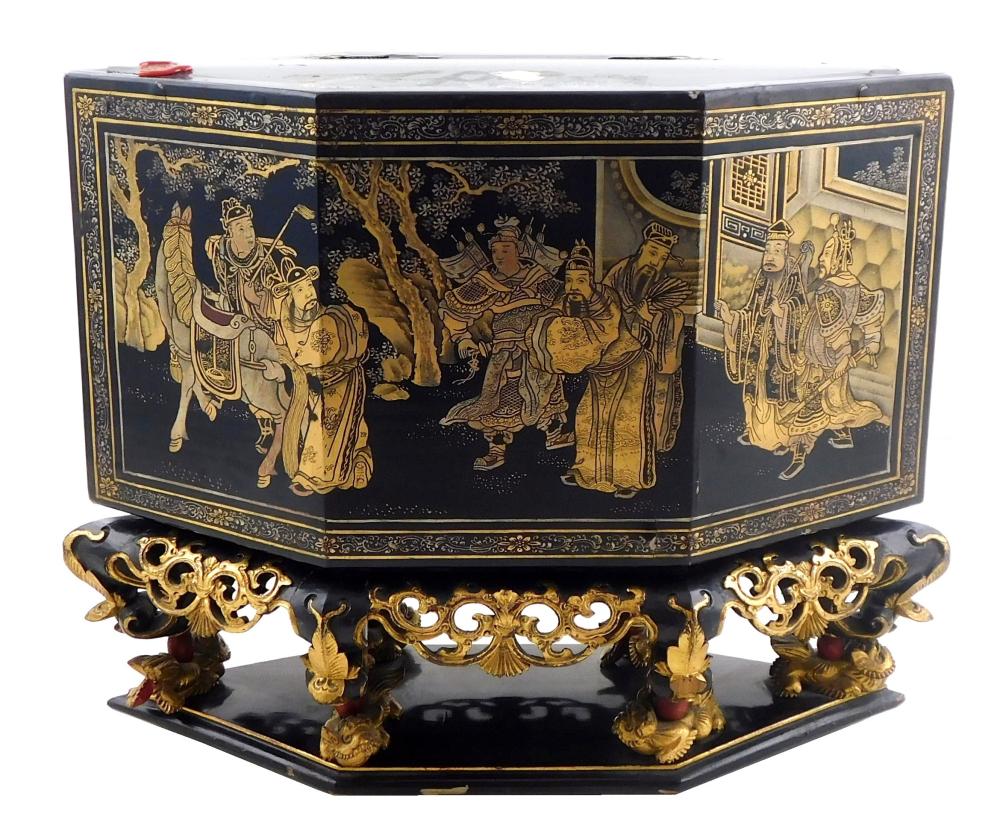 ASIAN: CARVED, GILT, AND