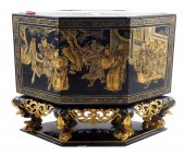 ASIAN: CARVED, GILT, AND LACQU
