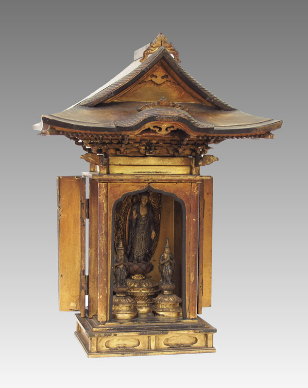 ASIAN CARVED GILT BUDDHA TABLE