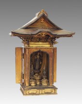 ASIAN CARVED GILT BUDDHA TABLE