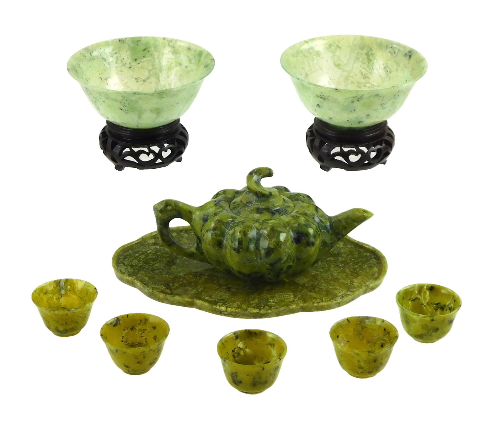 ASIAN: CARVED GREEN HARD STONE