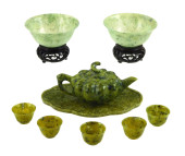 ASIAN: CARVED GREEN HARD STONE
