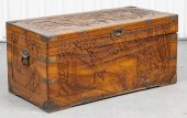 ASIAN CARVED HARDWOOD CHEST As