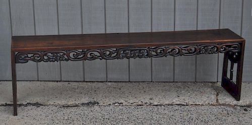 ASIAN CARVED HARDWOOD LONG