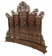 ASIAN CARVED HARDWOOD STANDING