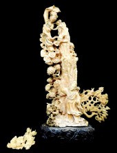 ASIAN: CARVED IVORY SCULPTURAL