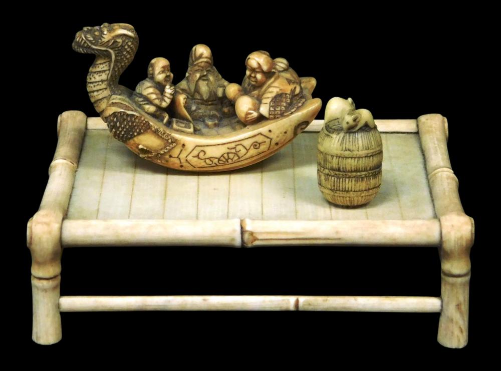 ASIAN: CARVED IVORY, THREE