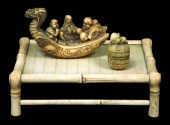 ASIAN: CARVED IVORY, THREE PIE