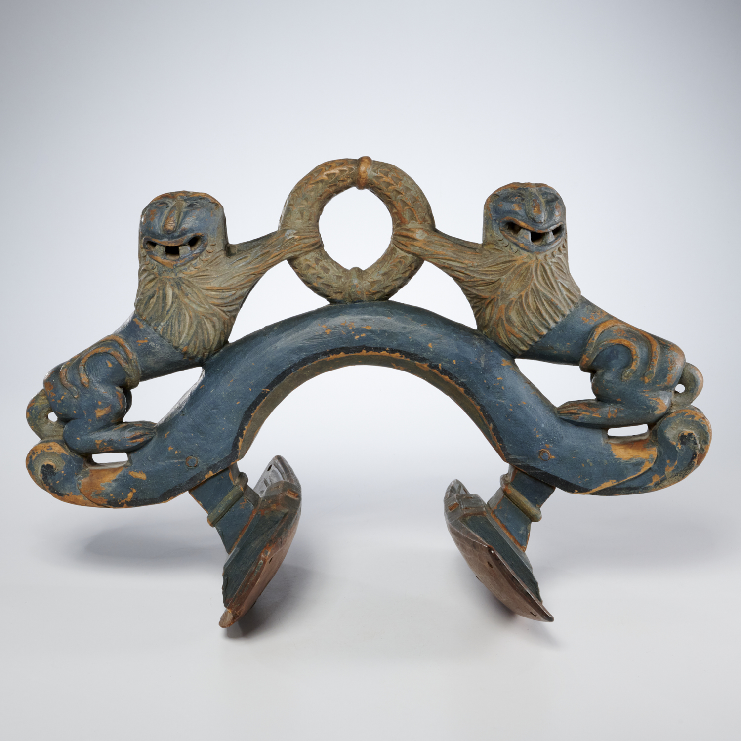 ASIAN CARVED POLYCHROME WOOD