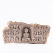 ASIAN CARVED STONE BUDDHIST AR