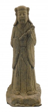 ASIAN: CARVED STONE DEITY, CHI