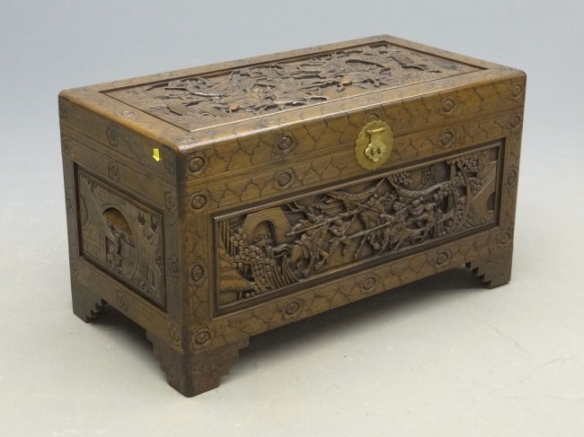 Asian carved trunk. 40'' W 21'' D