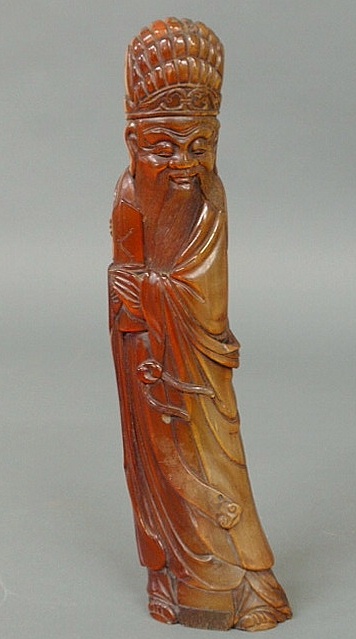 Asian carved water buffalo horn