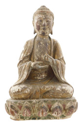 ASIAN: CARVED WOOD FIGURE BUDD