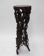 ASIAN CARVED WOOD TREE ROOT PE