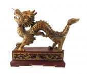 ASIAN: CARVED WOODEN CHINESE F