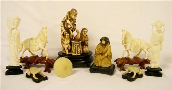 Asian carvings  bone and other