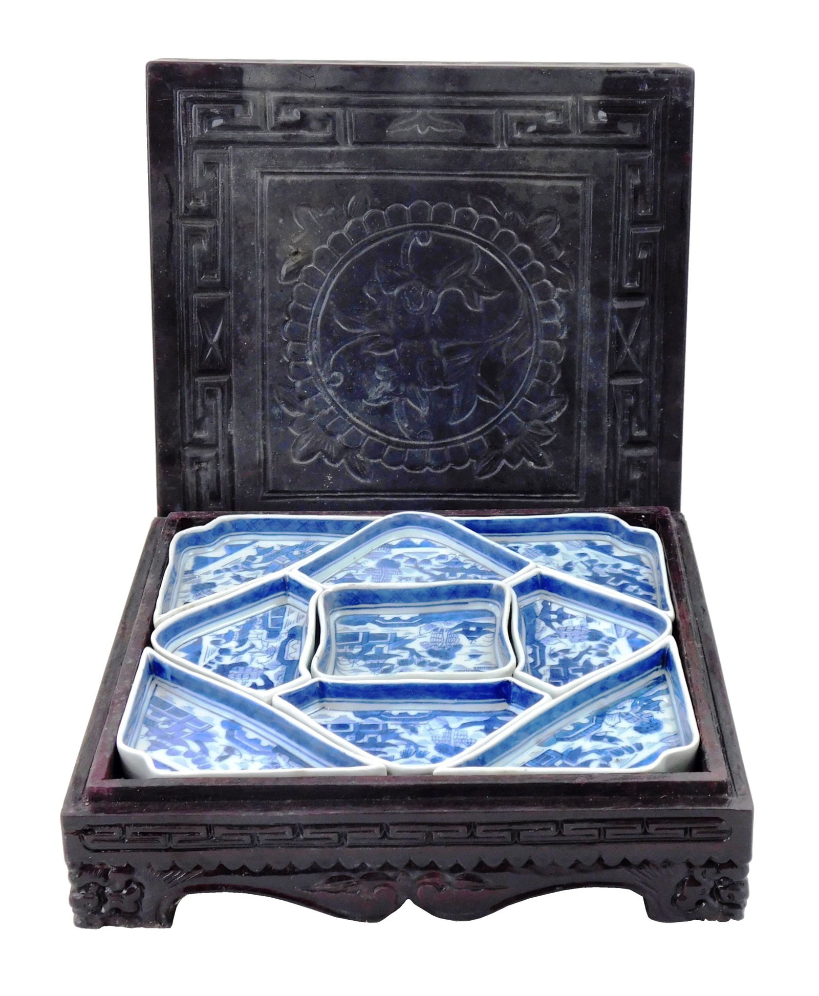 ASIAN: CASED CHINESE EXPORT BLUE