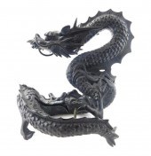 ASIAN: CAST METAL DRAGON SCULP