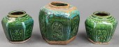 ASIAN CERAMIC VASES, 3 Three r