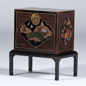 Asian Chest on Wooden Stand As