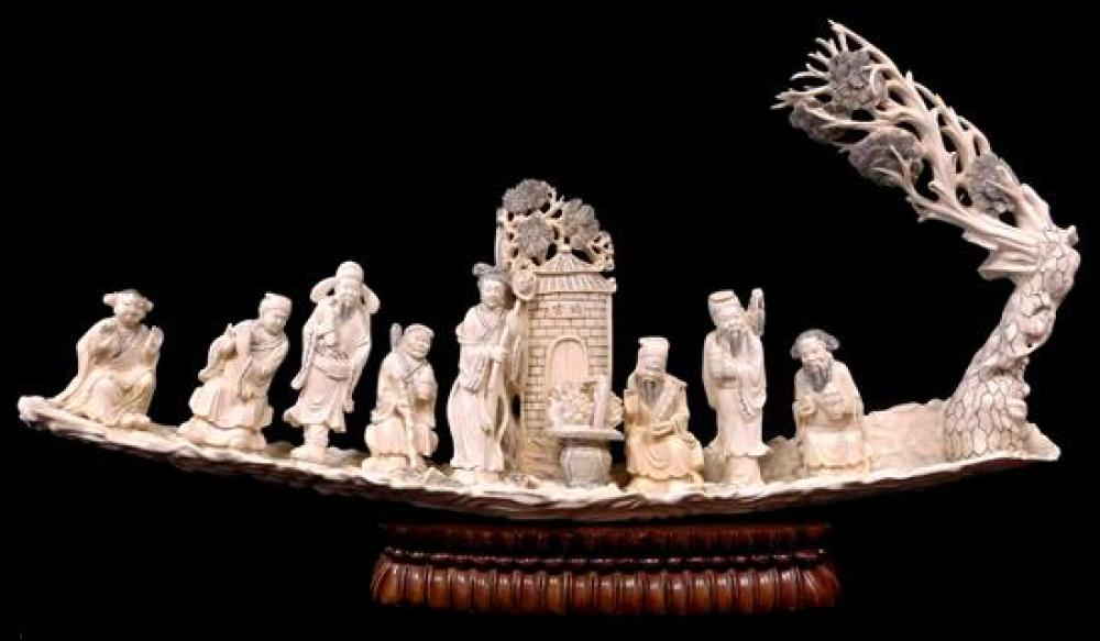 ASIAN: CHINESE CARVED IVORY FIGURAL