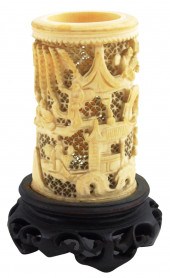 ASIAN: CHINESE CARVED TUSK, 19