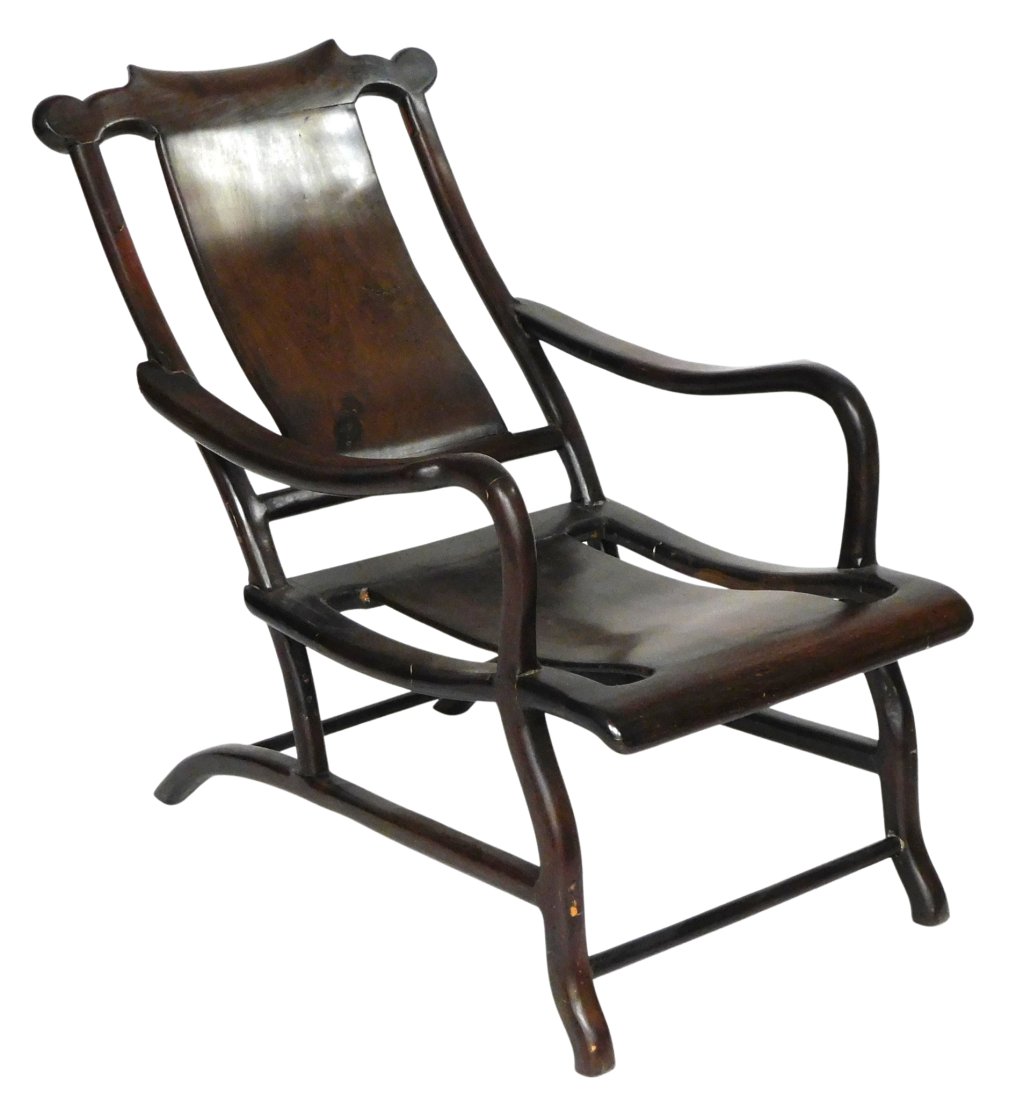 ASIAN: CHINESE HARDWOOD RECLINING
