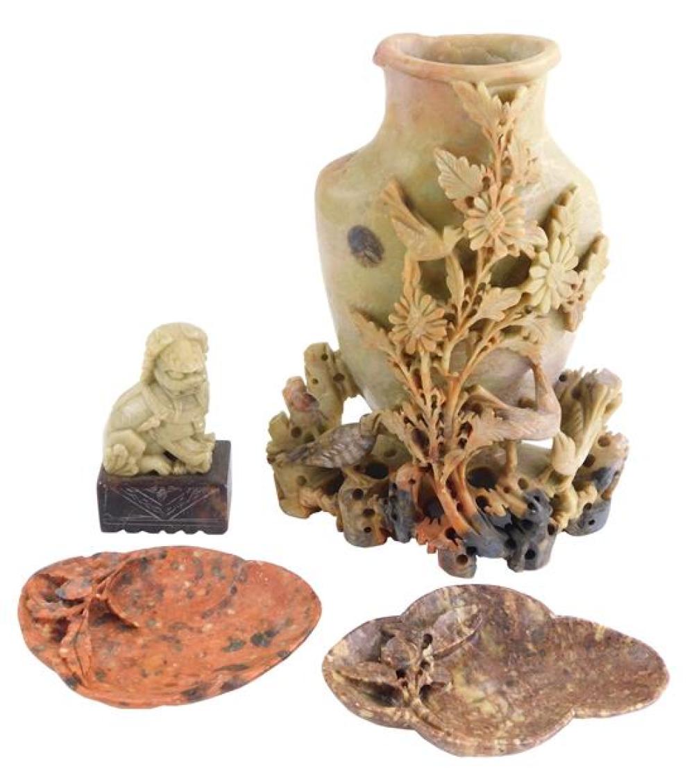 ASIAN: CHINESE STONE CARVINGS, FOUR