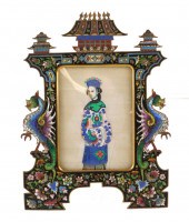 ASIAN: CLOISONNé EASEL PICTURE