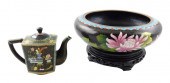 ASIAN: CLOISONNE, TWO PIECES,