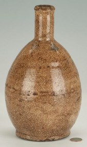 ASIAN CRACKLE GLAZE VASE, YAMA
