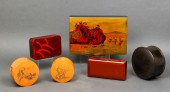 ASIAN DECORATED LACQUERED WOOD