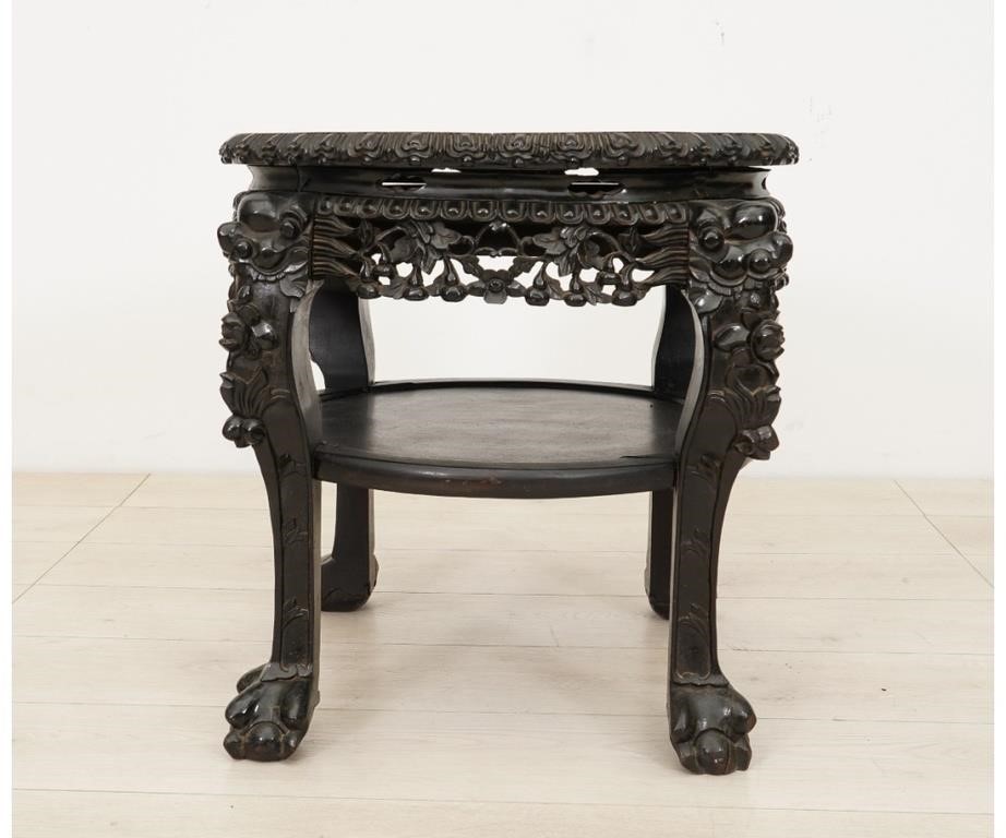 Asian ebonized plant stand, circa