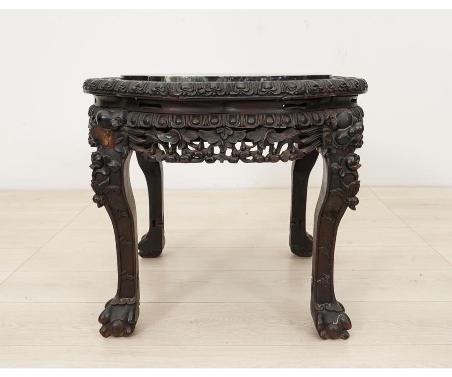 Asian ebonized plant stand, circa