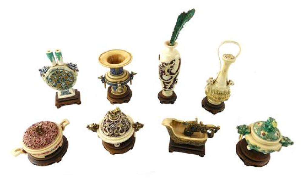 ASIAN: EIGHT CARVED IVORY/BONE